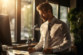 Cravate en soie élégante pour homme sur fond neutre
