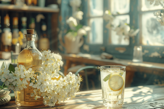 Liqueur Saint-Germain avec fleurs de sureau et cocktails raffinés