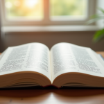 Livre de droit ouvert sur un bureau lumineux
