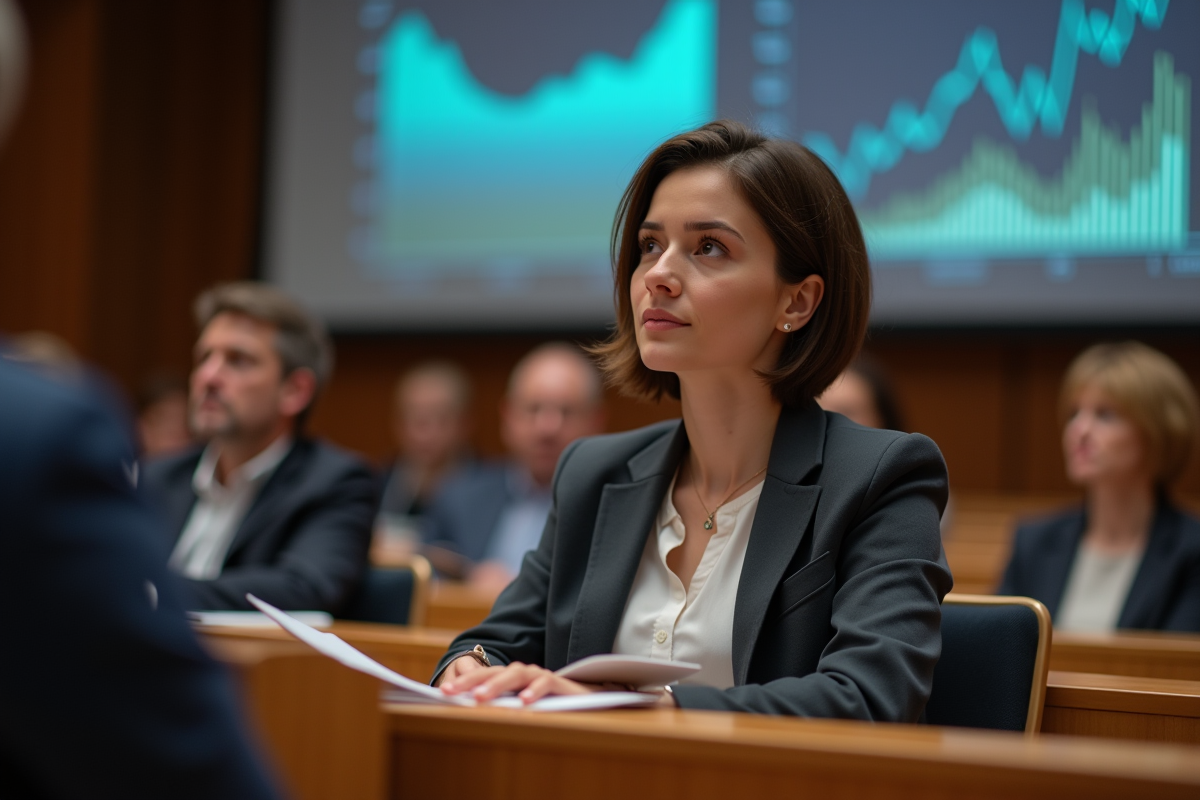 Jeune femme attentive lors d