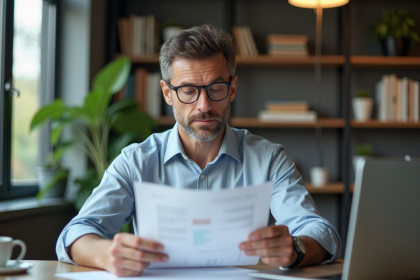 Homme d'affaires en bureau moderne et organisé