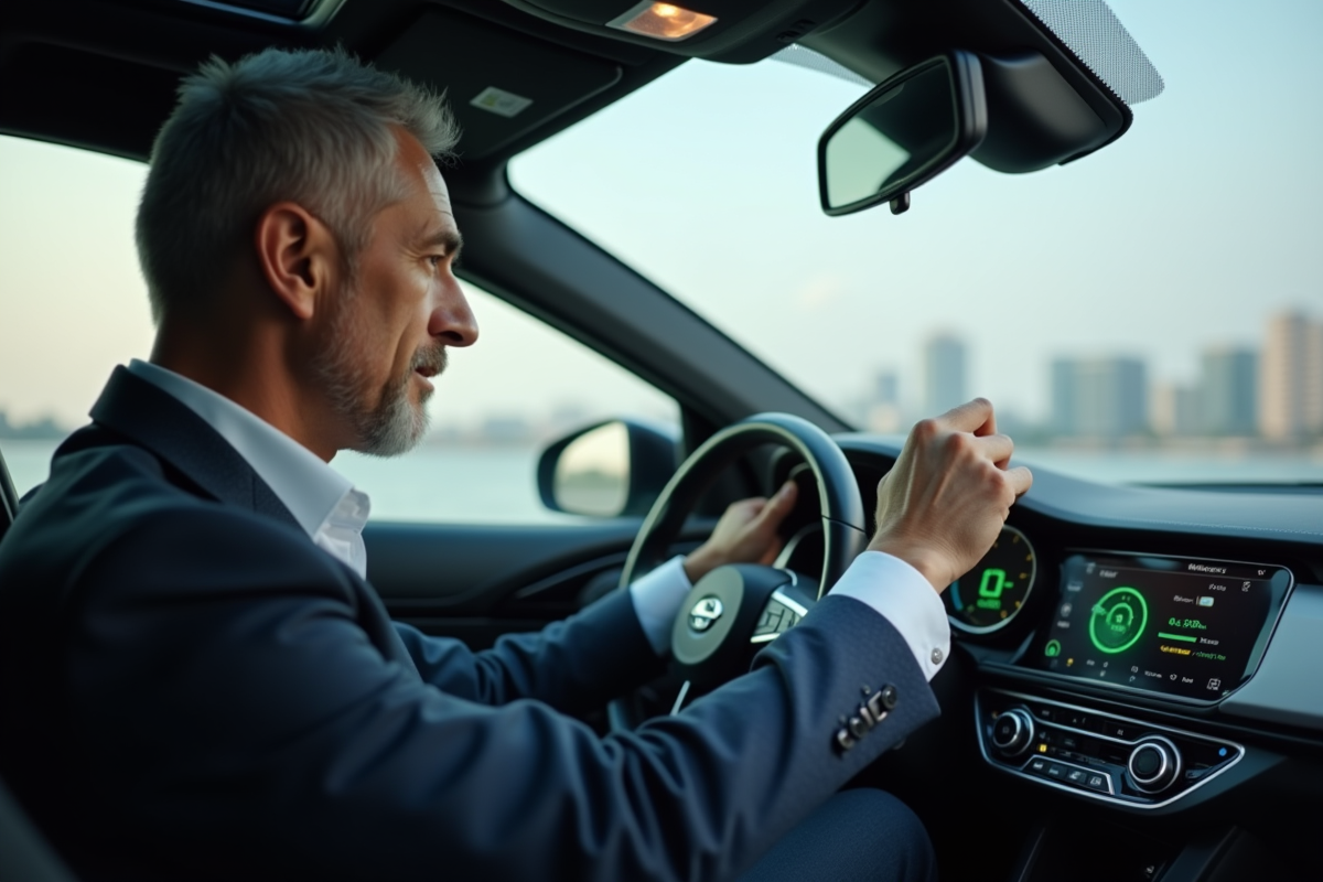 Homme en costume regarde l