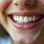 Jeune adulte souriant confiantement avec dents blanches