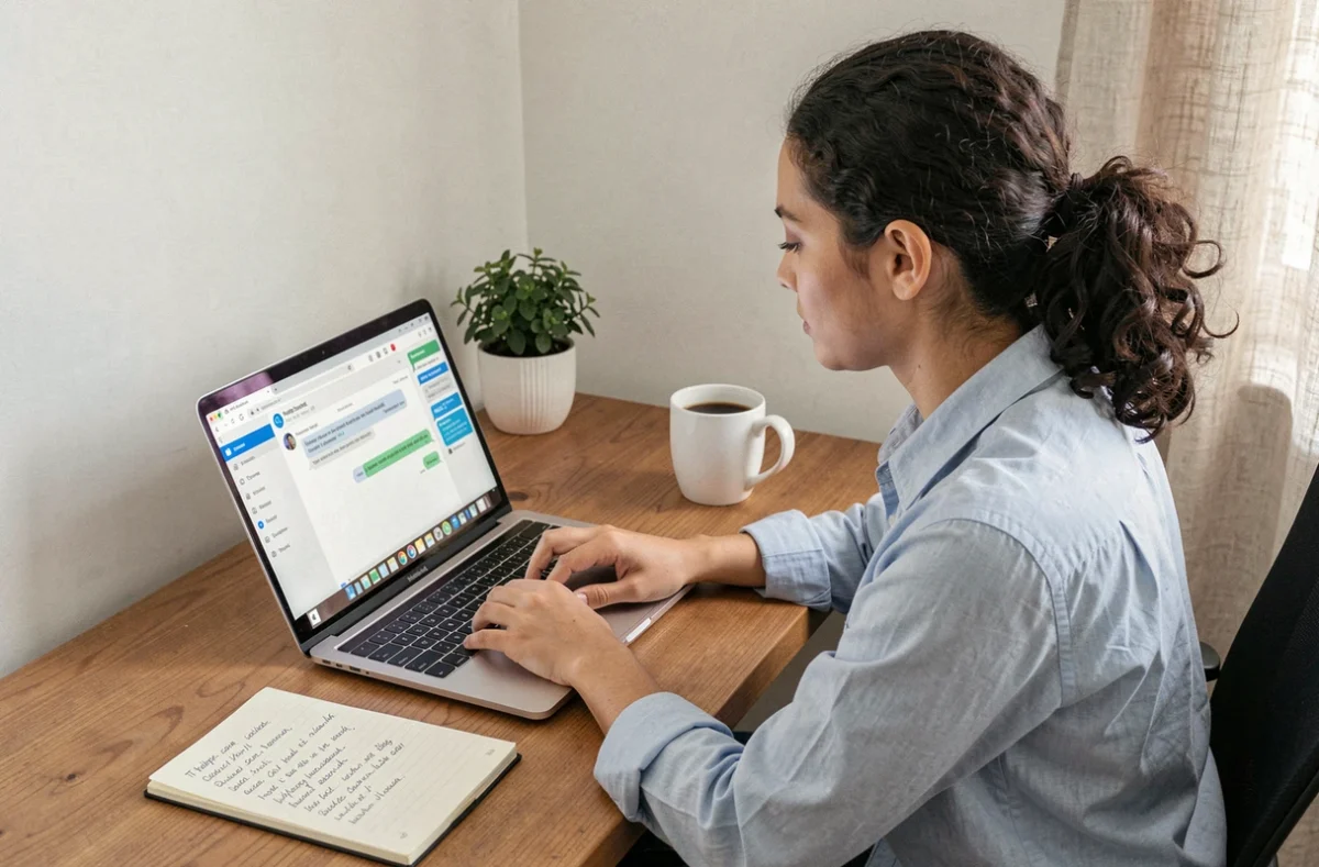 Agente en télétravail résolvant un problème de connexion à Intraparis nomade depuis son bureau à domicile